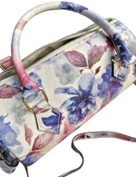 Bauletto Cilindrico in Vera Pelle Fantasia Fiori