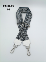 Tracolla Larga 5cm Ricamo Regolabile in Tessuto / Nylon