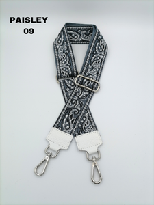 Tracolla Larga 5cm Ricamo Regolabile in Tessuto / Nylon