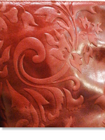 Secchiello in Vera Pelle Stampa Fiori