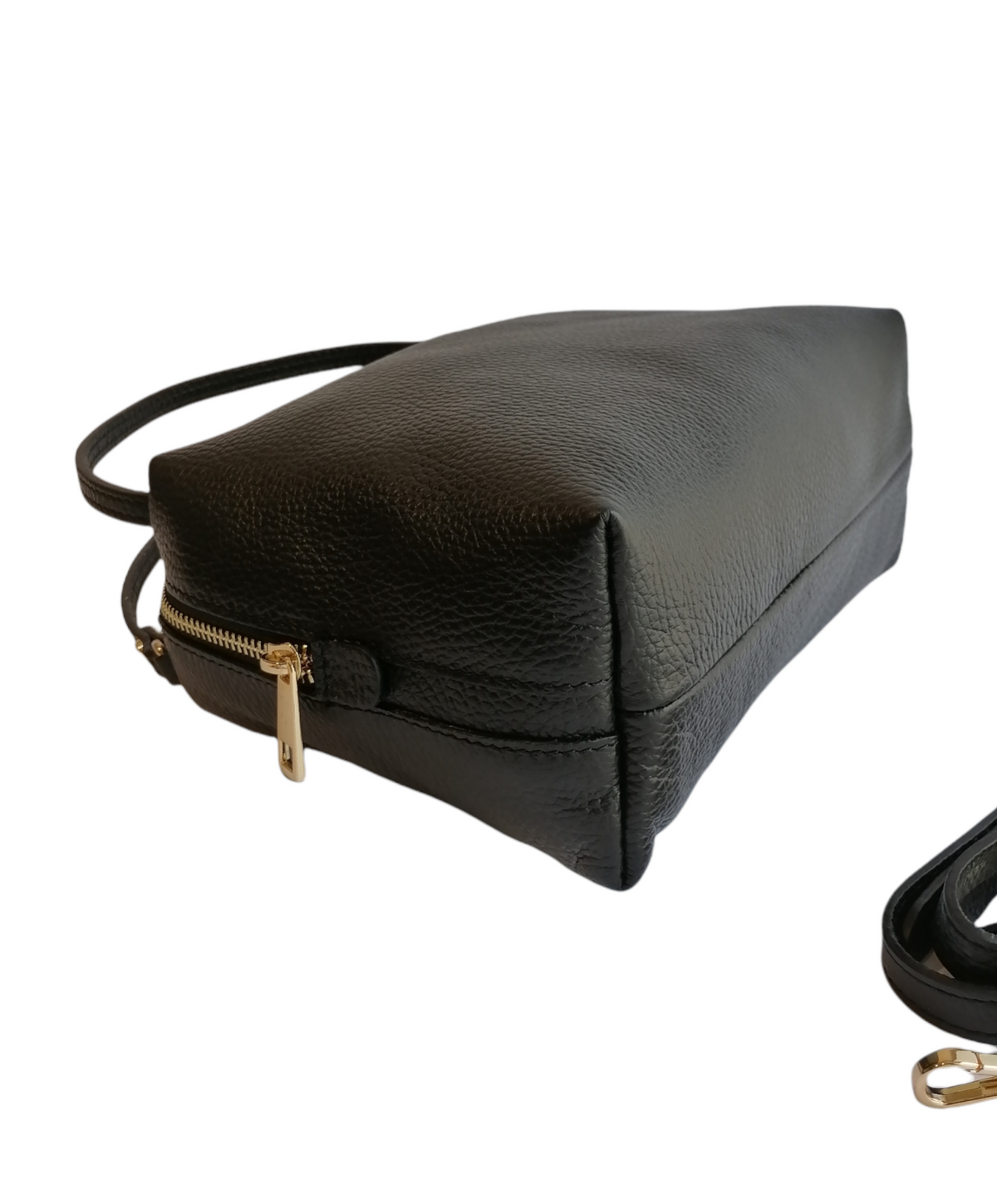borsa rotonda pelle dollaro nera
