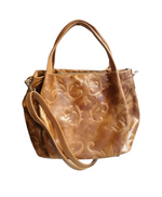 ovale stampa fiori marrone