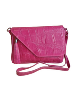 pochette frangia stampata fuxia