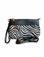 pochette cavallino small zebrato bianco