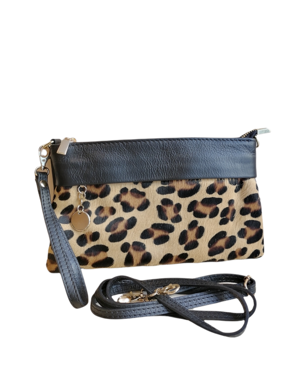 pochette cavallino small leopardato beige