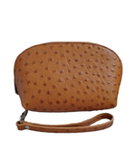 pochette struzzo marrone m 