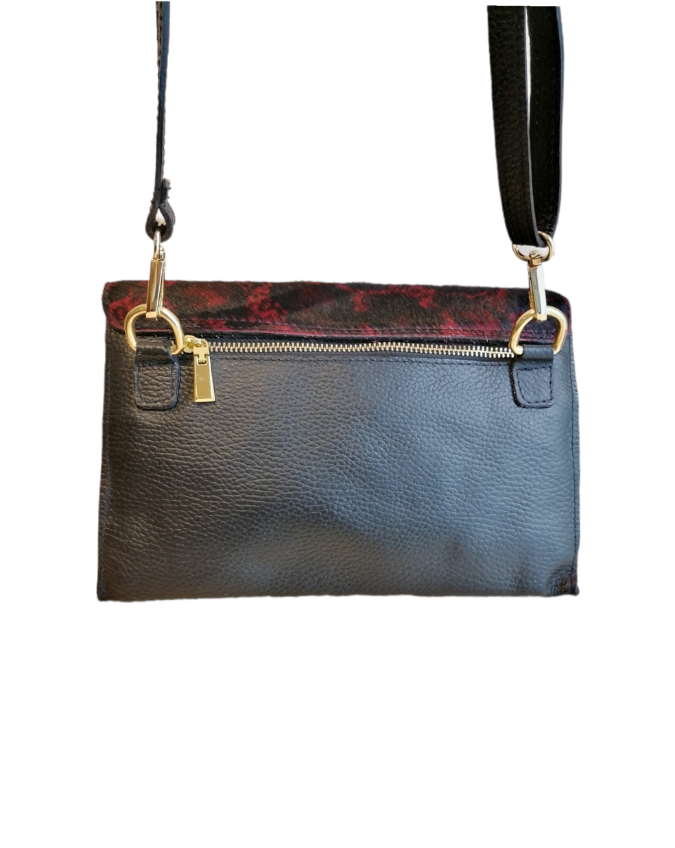 clutch nero rosso retro
