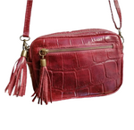 Pochette pelle stampata rosso 